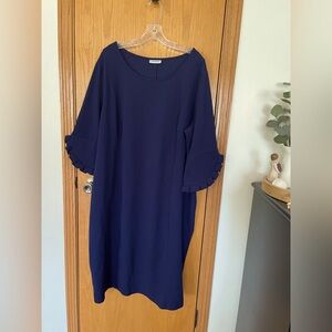 Catherines Plus Size Petite Ruffle Sleeve Shift Dress